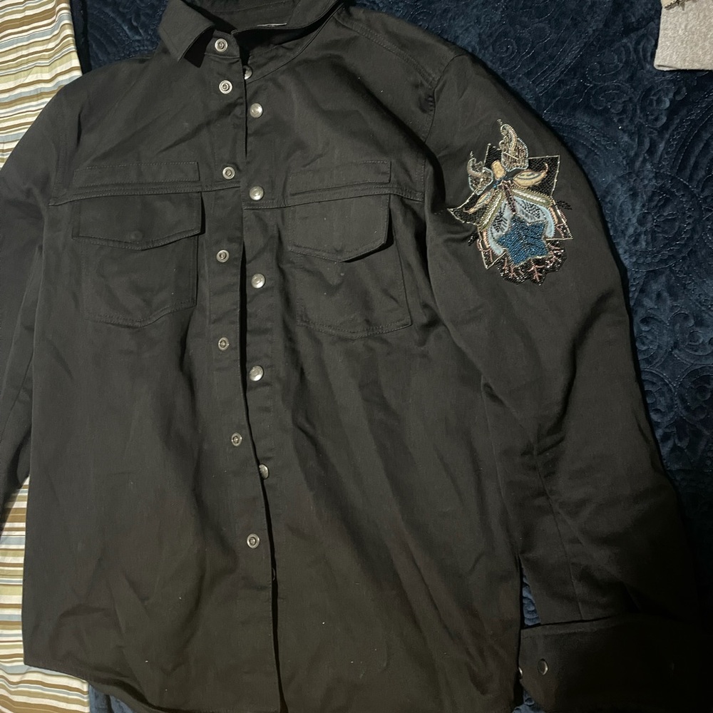 Valentino Embroidered denim jacket